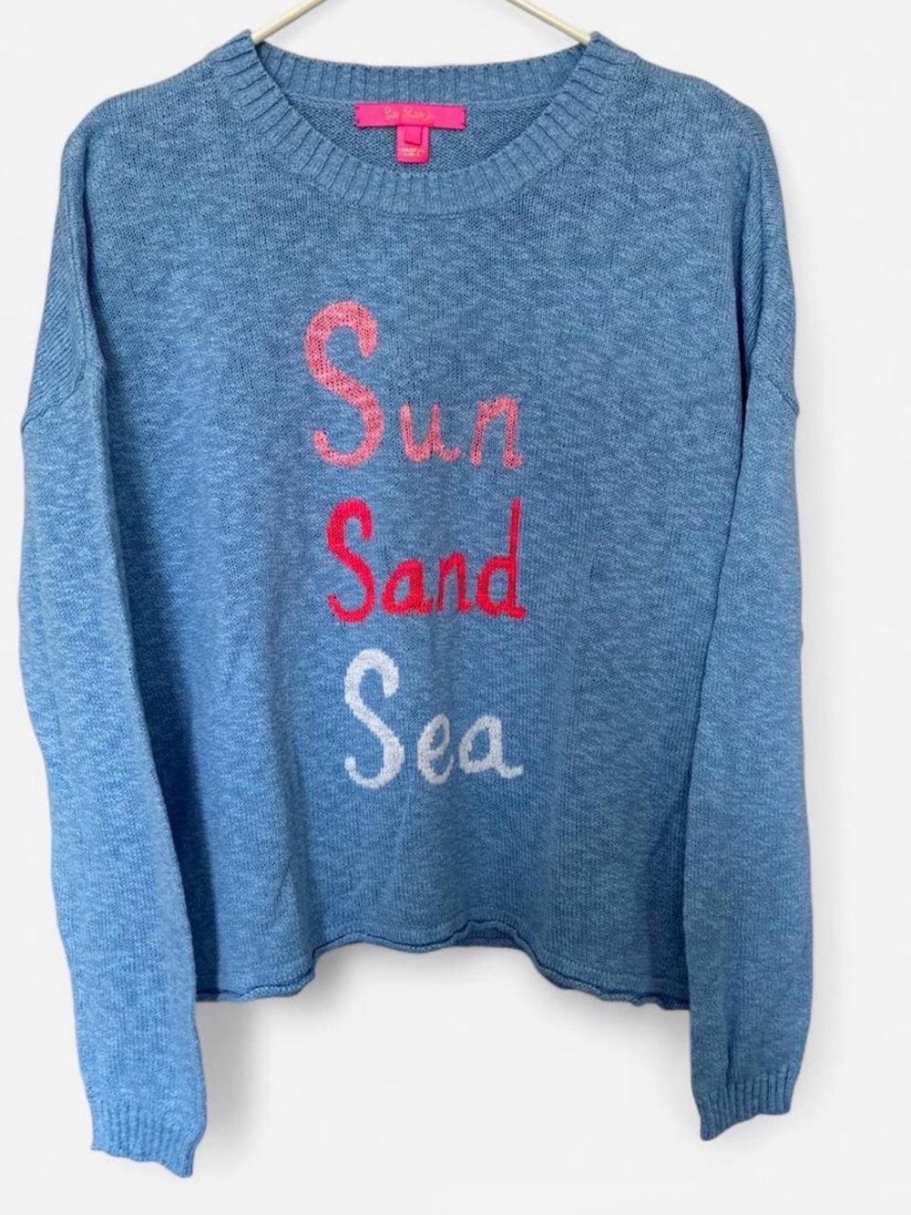 Lilly Pulitzer Light Blue Periwinkle Pippy Sun Sand Sea Sweater